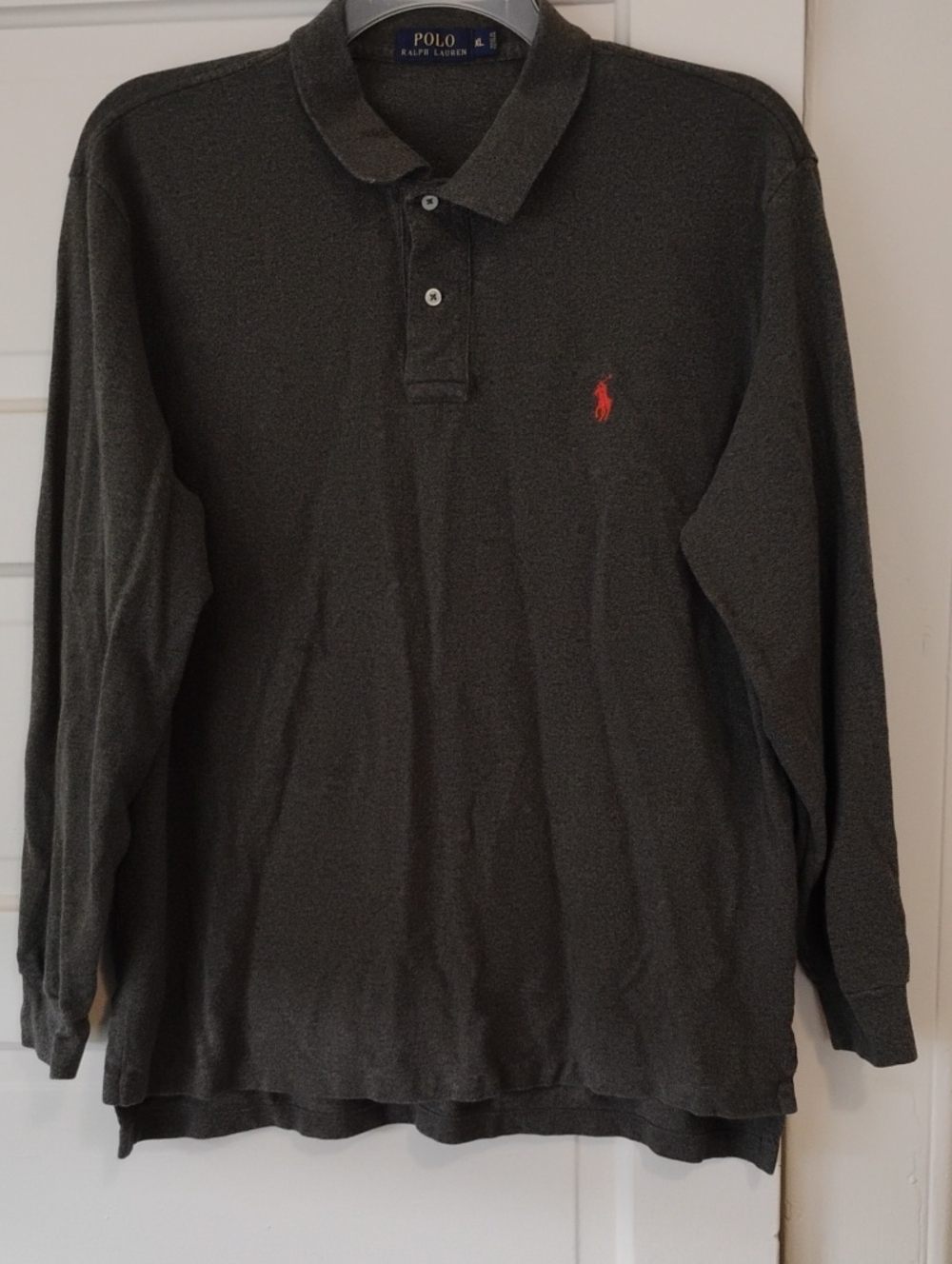 Polo by Ralph Lauren Men’s Long-Sleeve Polo Shirt - Army Green Sz XL 100% Cotton